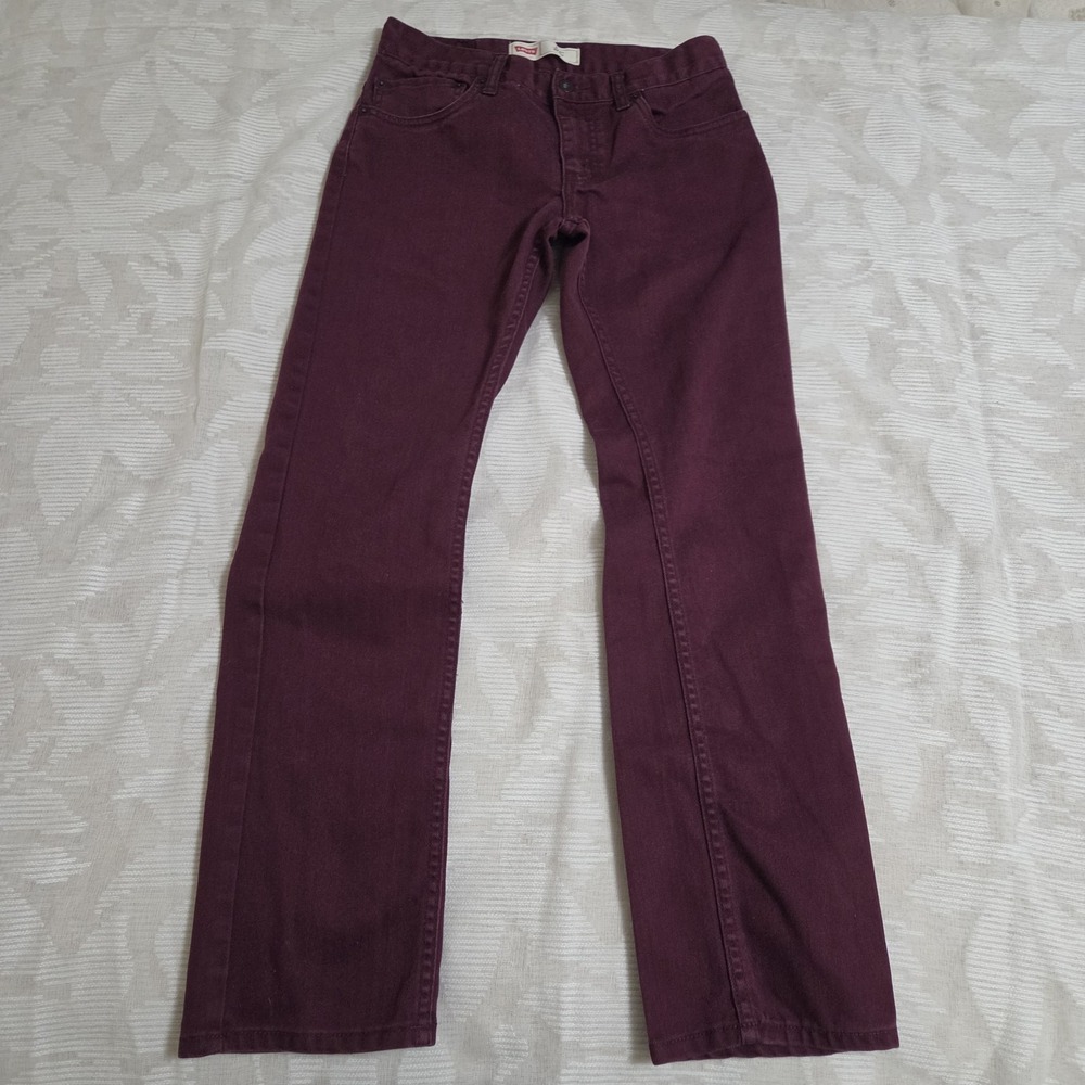 Levis 511 Slim Fit Jeans Reg 16 Men Boys Maroon Burgundy Red Pants Autumn Fall